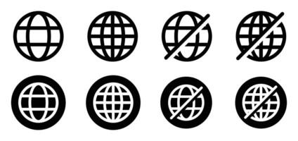 globe world icon network internet vector