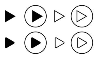 Play button icon set. Play Icon set. Play button icon. play button icon set. Start audio action media symbol. vector