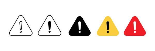 Set of caution, danger and warning icon. Exclamation danger sign. attention sign icon set. Hazard warning attention sign. vector