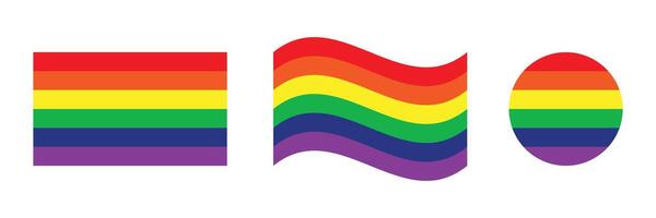 rainbow flag set pride month flags. Rainbow flag symbol. LGBT community symbol in rainbow colors. Happy pride background illustration design. vector