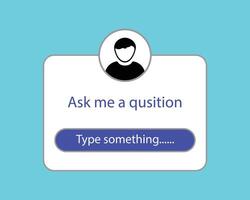 Ask me a question box. Instagram Ask me a question box background concept. Communication, reaction, comment, followers. Feedback concept. Template design, user interface. vector