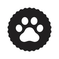 dog paw icon bear footprint cat kitten pet foot logo puppy cartoon symbol character pancake shape illustration doodle clip art design vector