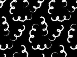Seamless abstract spiral pattern. Brush curly lines background. Pencil or pen squiggles ornament. Scribble brush strokes pattern. Hand drawn marker scribbles, curved lines, sketches, squiggles vector