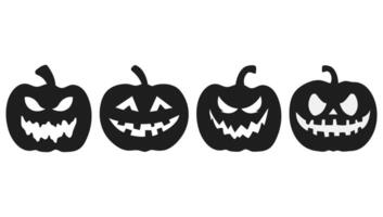 Halloween pumpkin icon set isolated on white background. vector
