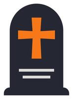 Flat icon of tombstone isolated on white background. vector