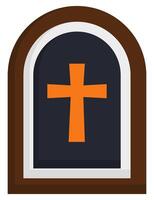 Graveyard flat icon isolated on white background. vector