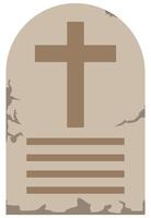 Flat icon of a tombstone isolated on white background. vector
