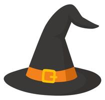 Witch hat flat icon design isolated on white background. vector