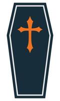 Flat icon of coffin isolated on white background. vector