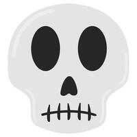 Grey cartoon skull flat icon illustration isolated on white background. vector