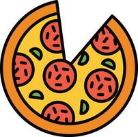 A slice of pizza with a slice missing vector