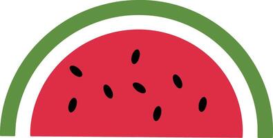A slice of watermelon is shown on a white background vector