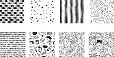 Hand Drawn Patterns Doodle background designs vector