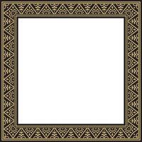 square gold with black border, frame, Pompeii. Rectangle Neopolitan ornament. Art of Ancient Rome. Template for stained glass vector