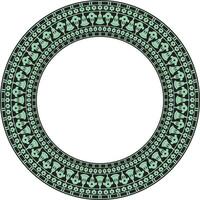 green round ornament of ancient Egypt. Circle Border, frame in pyramids vector