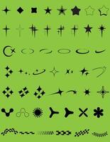 Y2K Brutalist Flat Icon Set Symbols for Logo and Web Design vector