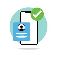 mobile app account registered successfully, login success via smartphone vector