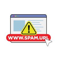 don't click spam URL, suspicious and dangerous hyperlink concept illustration vector