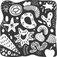 Black and White Abstract Shapes and Patterns vector