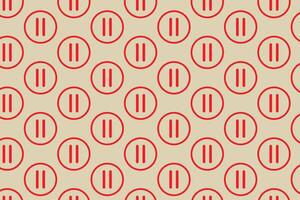 Pause pattern . Red pause icon pattern . Pause background . Pause wallpaper . illustration vector