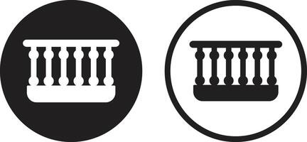 Balcony icon set in two styles . Building balcony symbol on circle . illustration vector