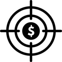 Dollar in the target icon . Investment target icon . Dollar target icon vector