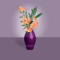 3d visualization of a vase with flowers. Can be used to create postcards, packages, labels, photo knives, diaries, calendars and much more. vector