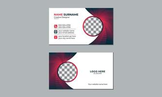 Colorful Business card design template, red color visiting card design vector