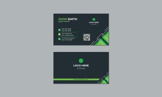 Modern creative green color simple and clean business card design, professional name card template. vector