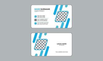 Minimal business card template with image vector