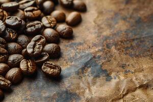 Rustic Coffee Bean Background for Organic Beverage Designs photo
