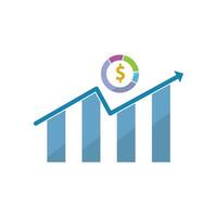 increasing bar graph. vector