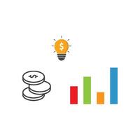 increasing bar graph. vector