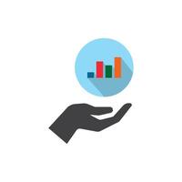 Hand and bar graph vector