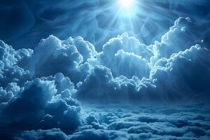 Dramatic Sky and Clouds with Sunlight for Dreamy and Inspirational Design photo
