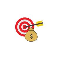 Red target with yellow arrow vector