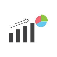 Arrow and pie chart vector