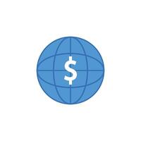 Globe with Dollar sign vector