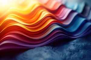 Vibrant Waves of Colorful Paper Layers - Abstract Design for Artistic Projects photo