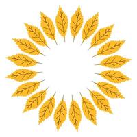 Round Frame with autumn Leaves. Circle textbox vector