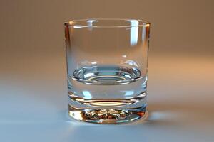 Elegant Clear Glass Tumbler on Neutral Background for Beverage Display and Design Projects photo