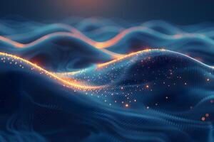 Futuristic Digital Waveforms with Light Particles for Technology Design photo