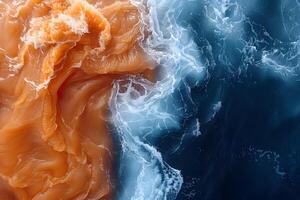 Abstract Aerial View of Turbulent Ocean Waves in Contrasting Colors for Wall Art photo