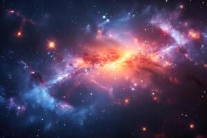 Cosmic Nebula Explosion in Deep Space Vibrant Galactic Clouds and Stars photo