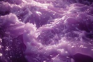Ethereal Purple Ocean Waves with Sparkling Foam - A Surreal Seascape for Design Inspiration photo