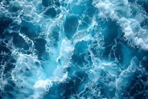 Turbulent Ocean Waves - Abstract Aerial View of Dynamic Water Patterns photo