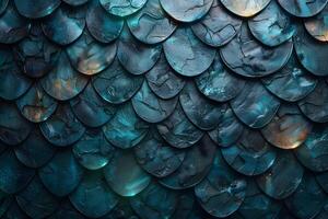 Abstract Blue Textured Pattern with Overlapping Scales for Creative Design Projects photo