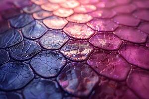Iridescent Abstract with Hexagonal Texture in Pink and Purple Tones photo