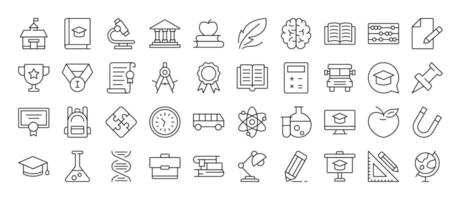 School, Student Book, University, Education Related Line Icons for Web Sites, Books, Cards, Apps. Editable Stroke. Suitable for Web Sites, Books, Cards, Apps vector