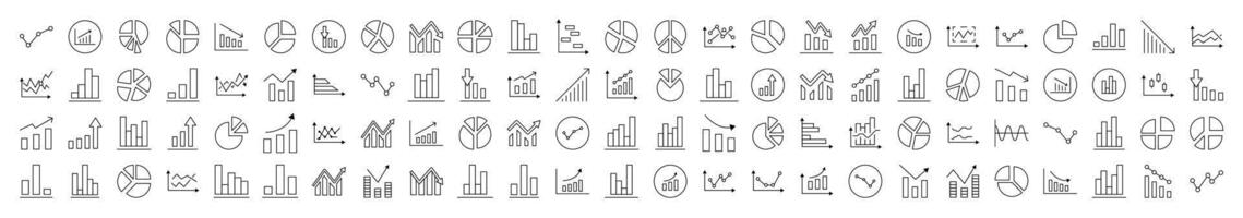 Analytics Line Icon Set. Modern Collection for Design, Web Sites, Apps, Cards. Contains Linear Images of Progress, Business, Growth vector